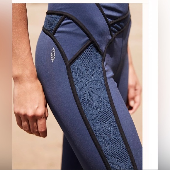 FP Movement by Free People Pants - FP Movement by Free People Blue and Black Performance Leggings